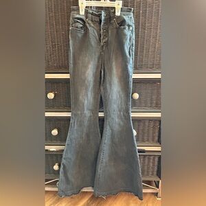 Free People Womens Irreplaceable Flared Charcoal Jeans Size 26
